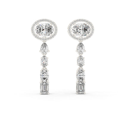 Mixed Shape Lab Grown Diamond Dangle Earrings