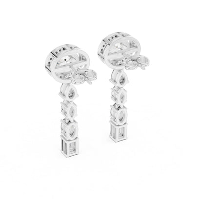Mixed Shape Lab Grown Diamond Dangle Earrings