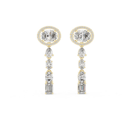 Mixed Shape Lab Grown Diamond Dangle Earrings
