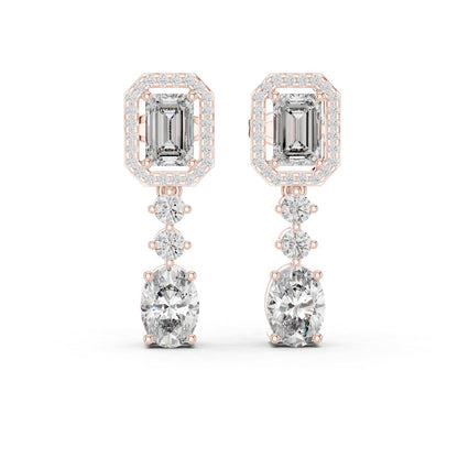 Mixed Shape Lab Grown Diamond Dangle Earrings