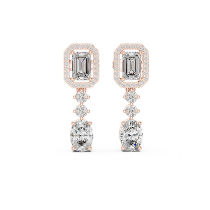 Mixed Shape Lab Grown Diamond Dangle Earrings