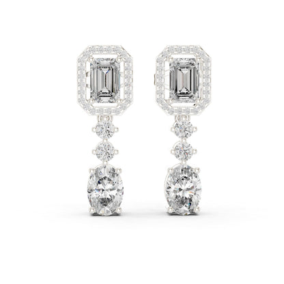 Mixed Shape Lab Grown Diamond Dangle Earrings