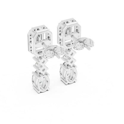 Mixed Shape Lab Grown Diamond Dangle Earrings