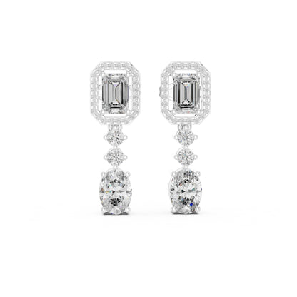 Mixed Shape Lab Grown Diamond Dangle Earrings
