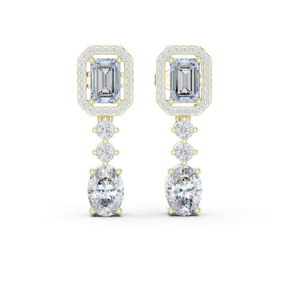 Mixed Shape Lab Grown Diamond Dangle Earrings
