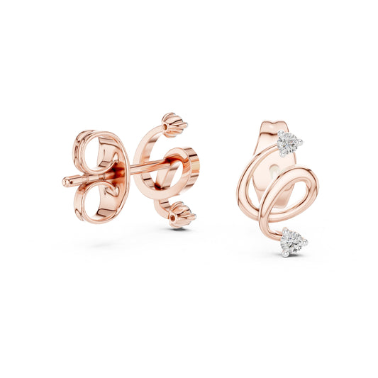 Round Stud Lab Grown Diamond Earrings