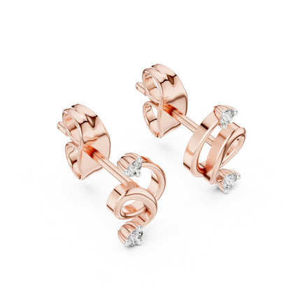 Round Stud Lab Grown Diamond Earrings