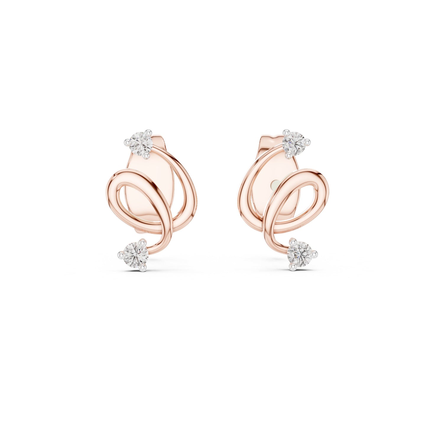 Round Stud Lab Grown Diamond Earrings