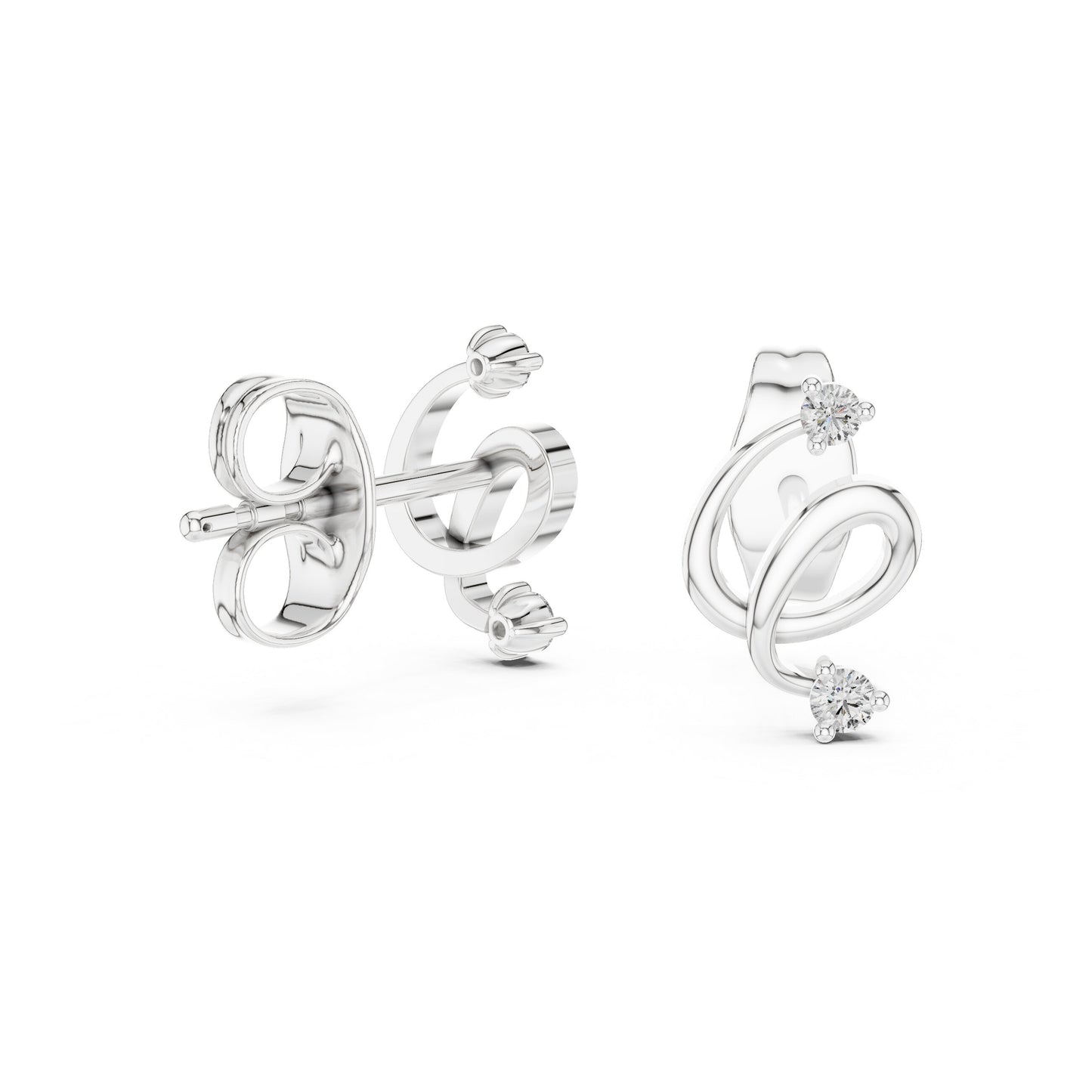Round Stud Lab Grown Diamond Earrings