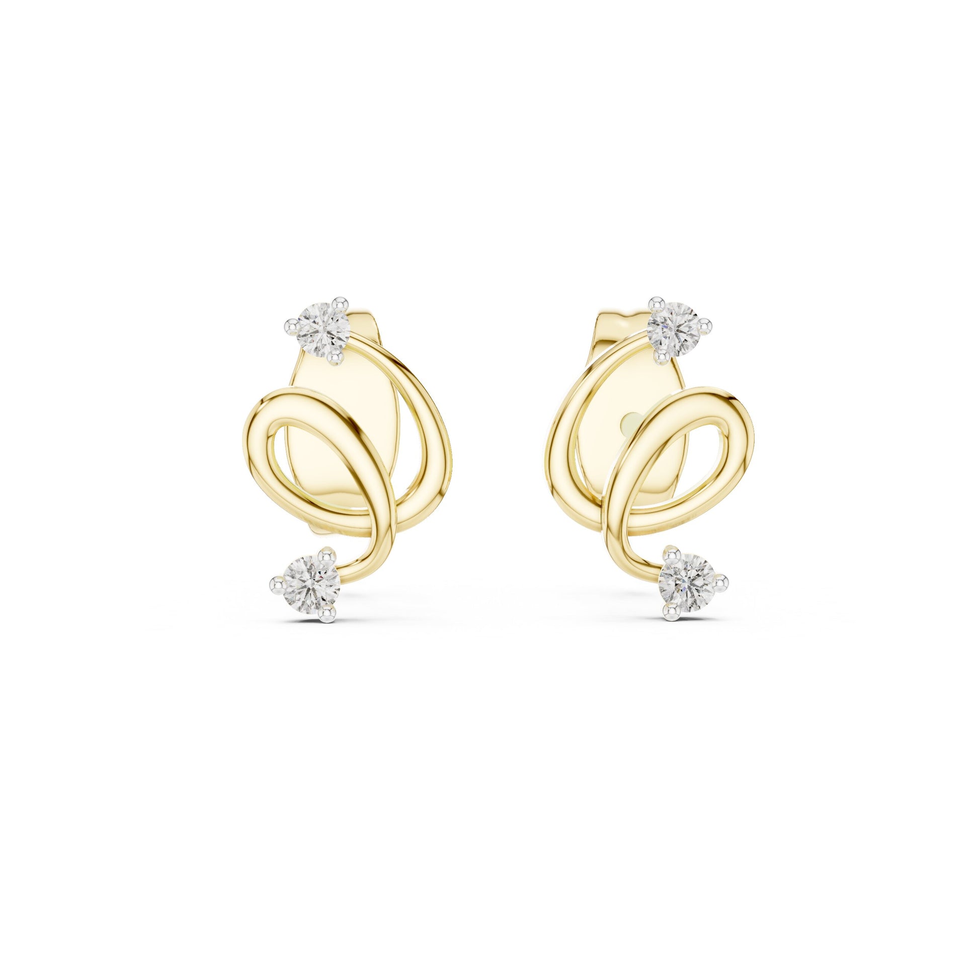 Round Stud Lab Grown Diamond Earrings