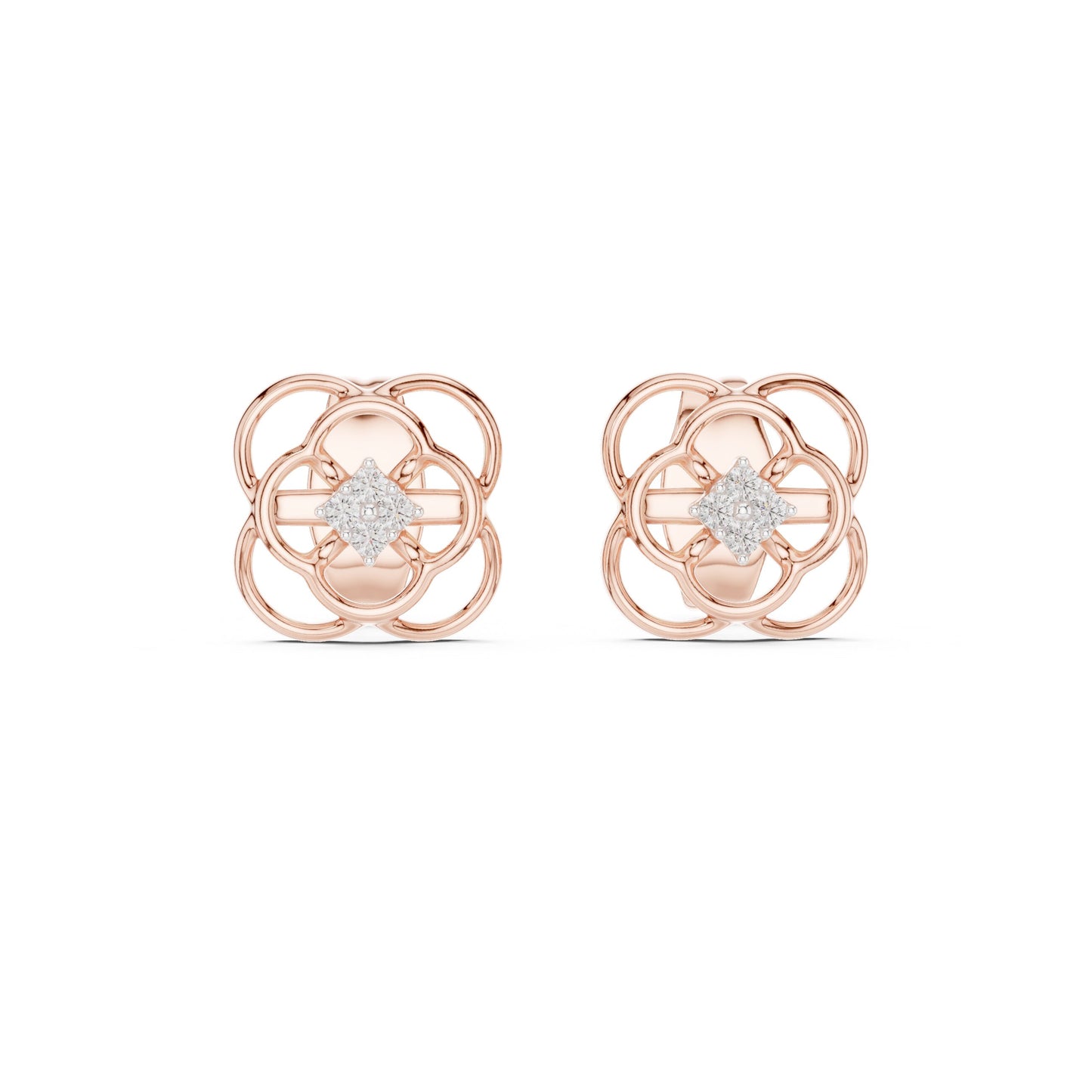 Round Stud Lab Grown Diamond Earrings