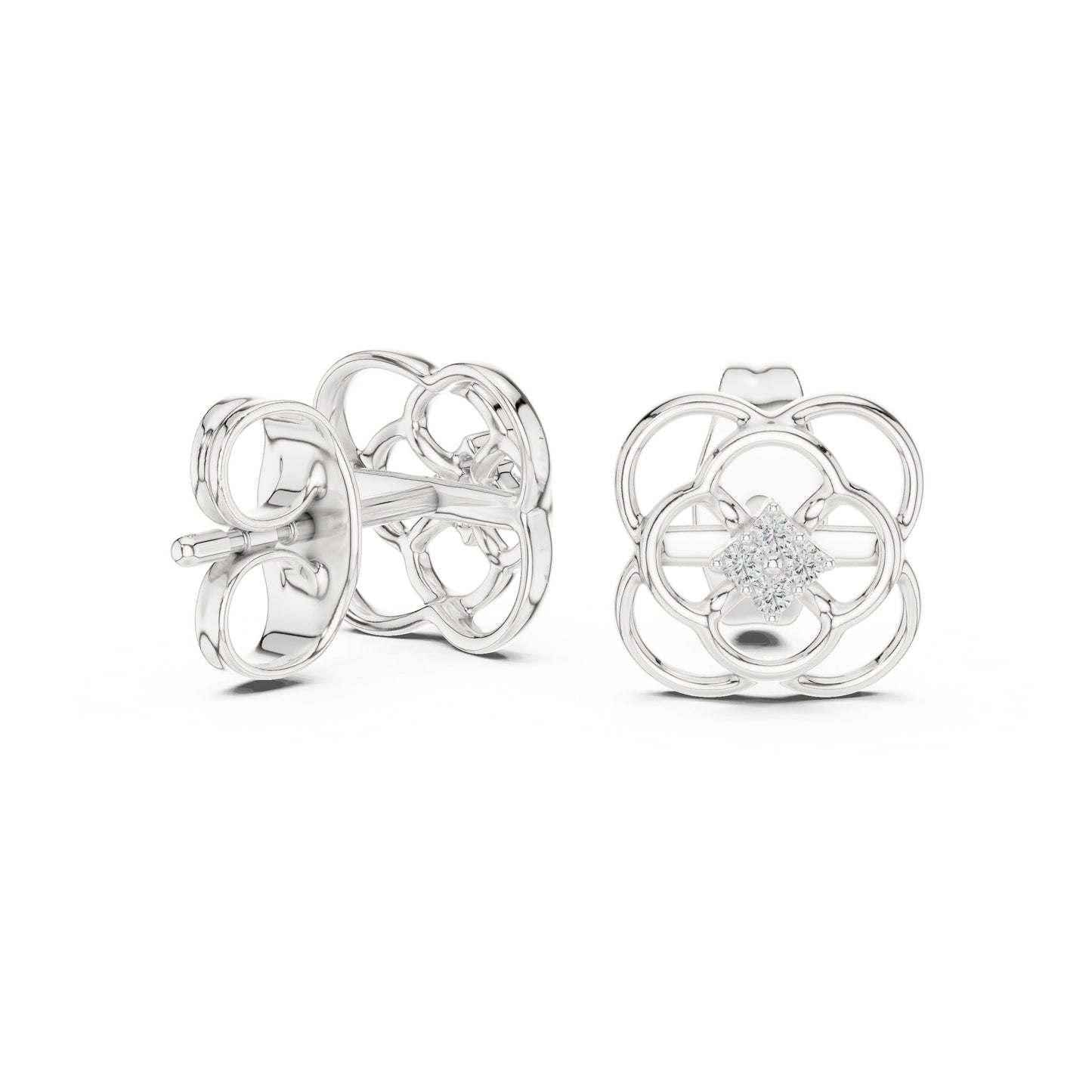 Round Stud Lab Grown Diamond Earrings