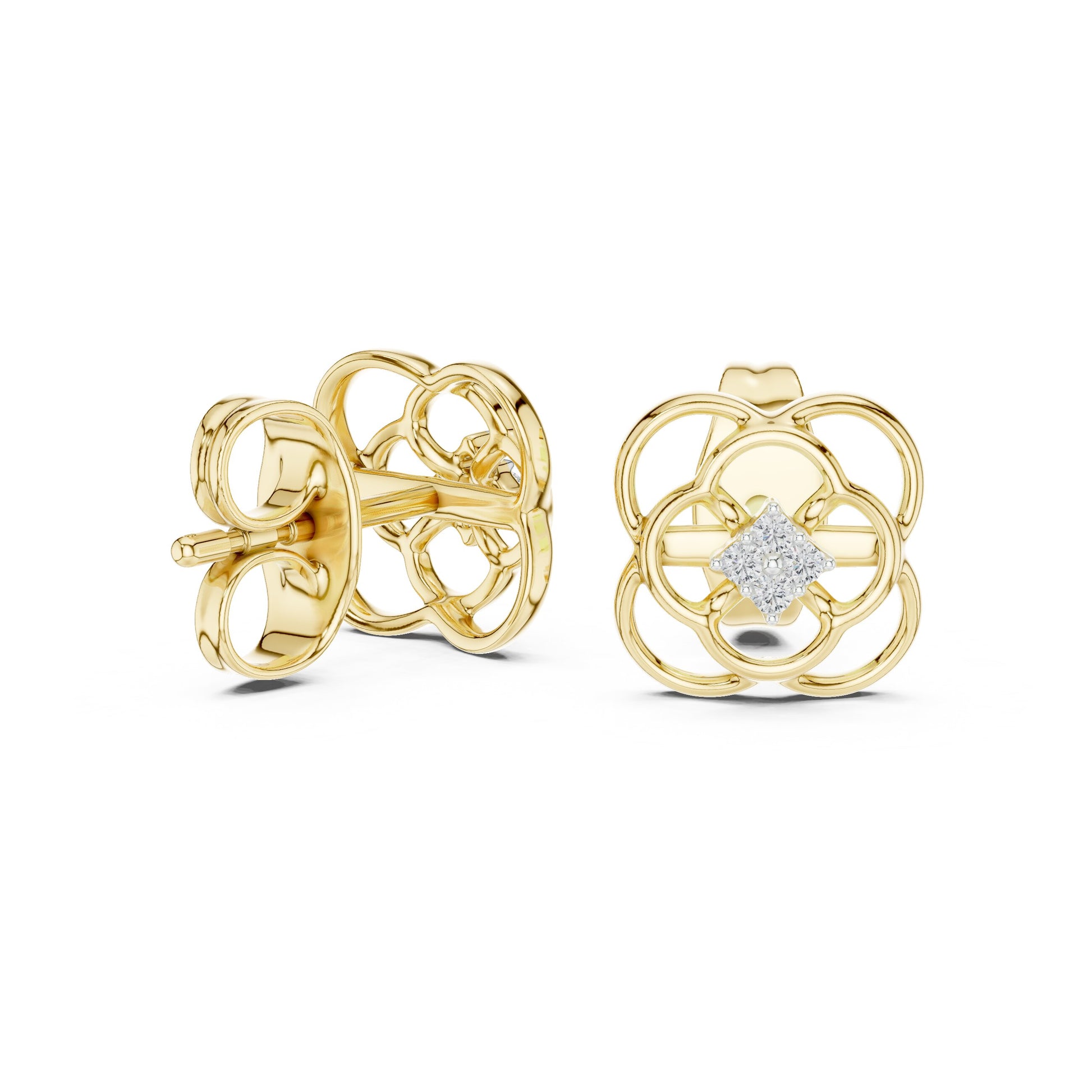 Round Stud Lab Grown Diamond Earrings