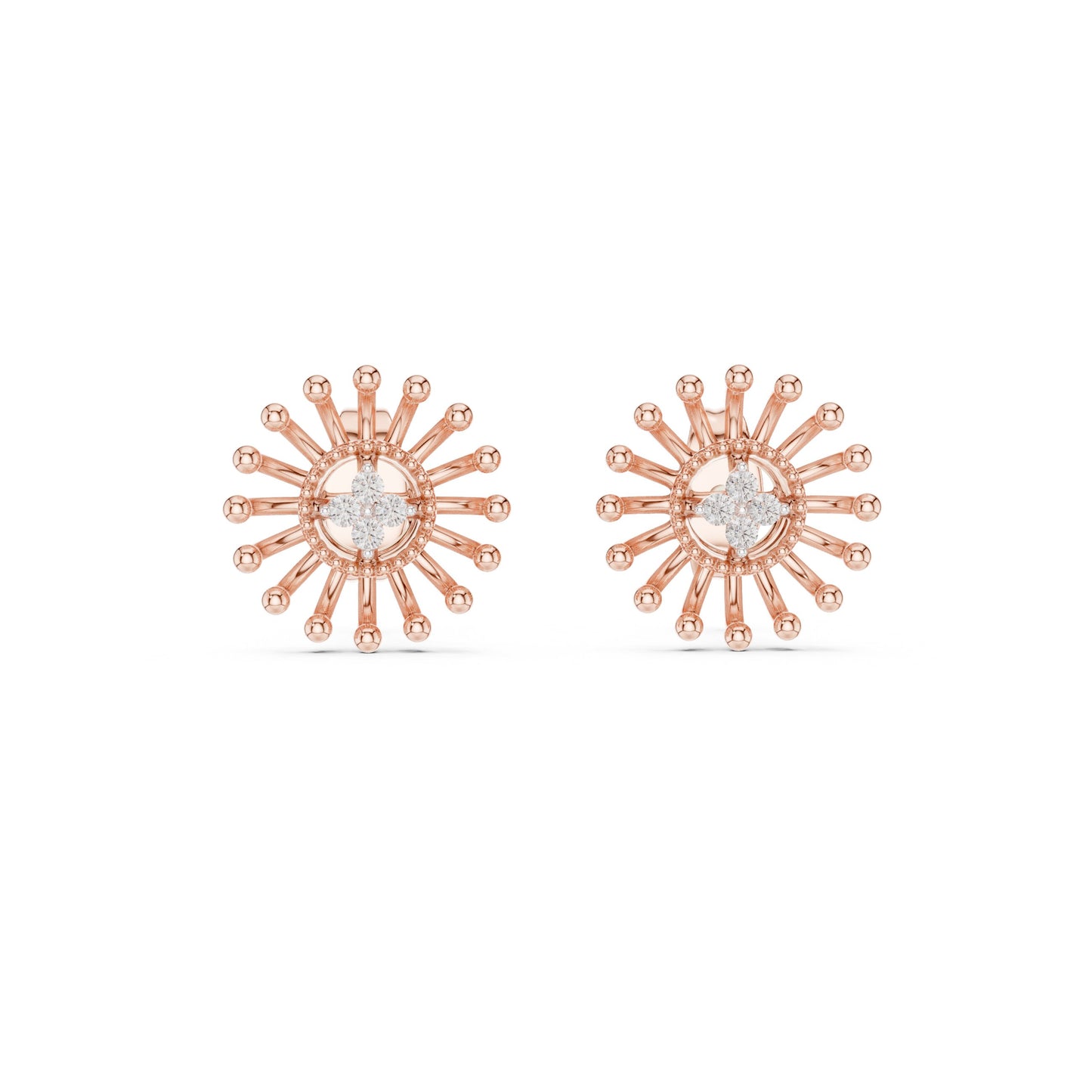 Round Stud Lab Grown Diamond Earrings