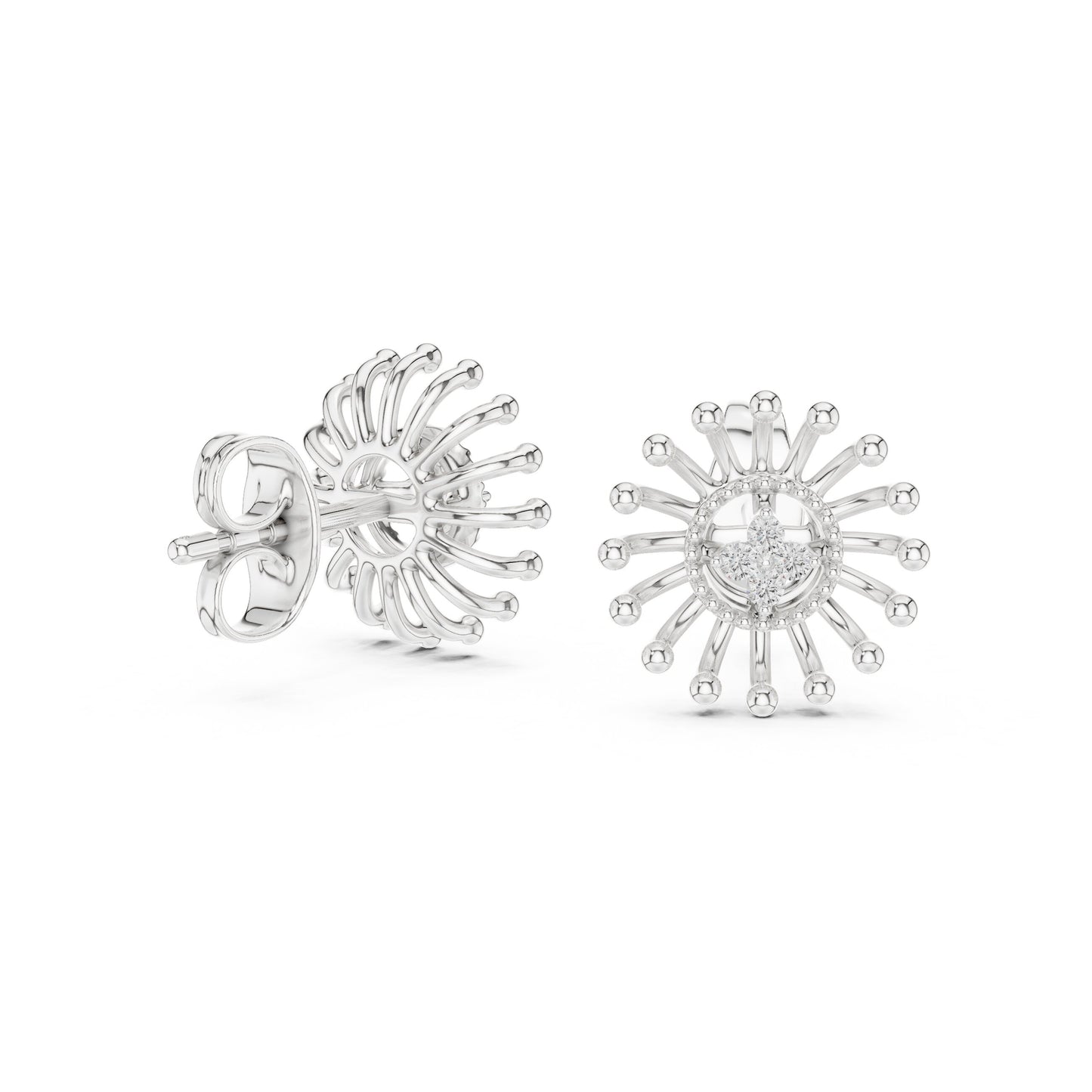 Round Stud Lab Grown Diamond Earrings