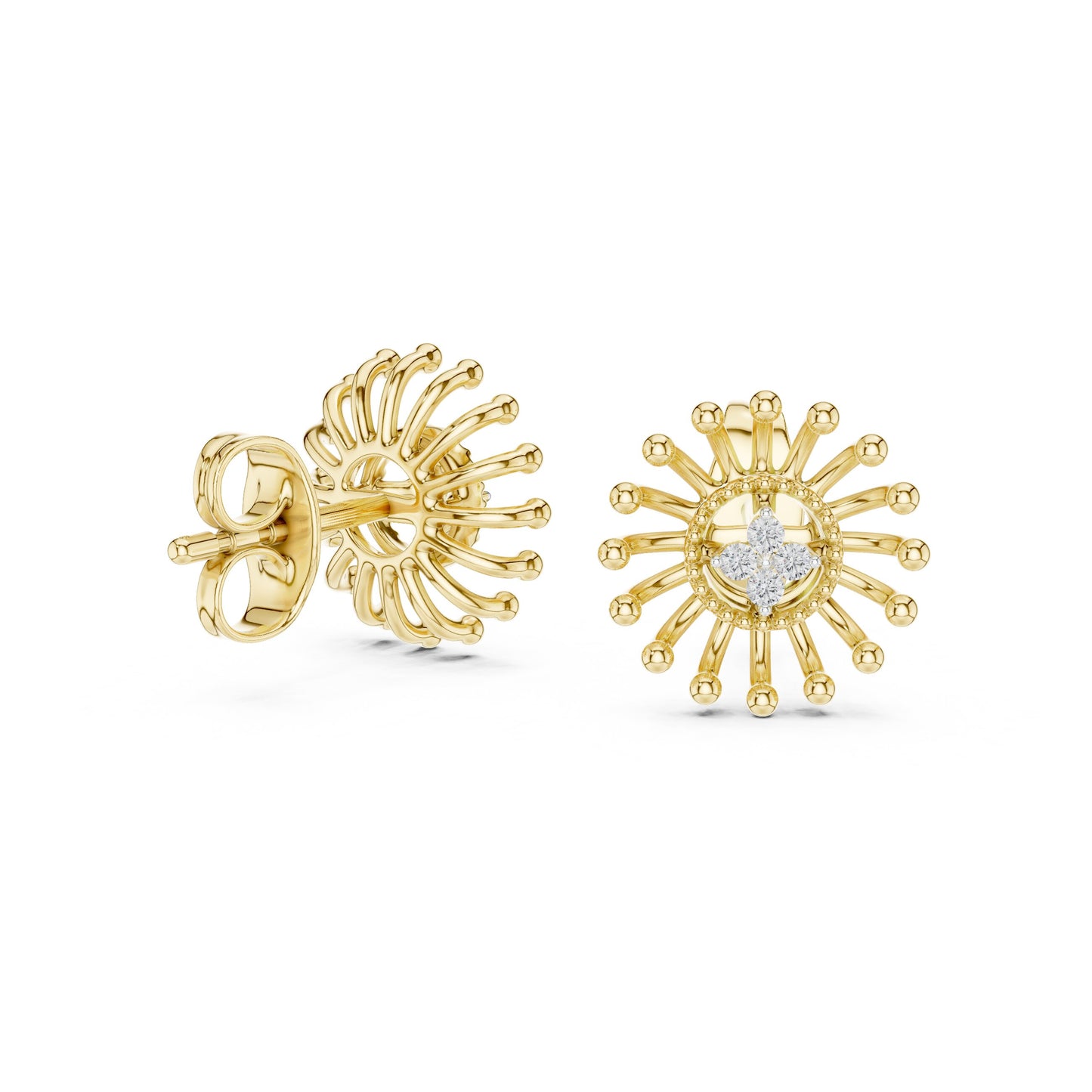 Round Stud Lab Grown Diamond Earrings