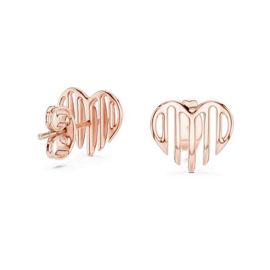 Heart Stud Lab Grown Diamond Earrings