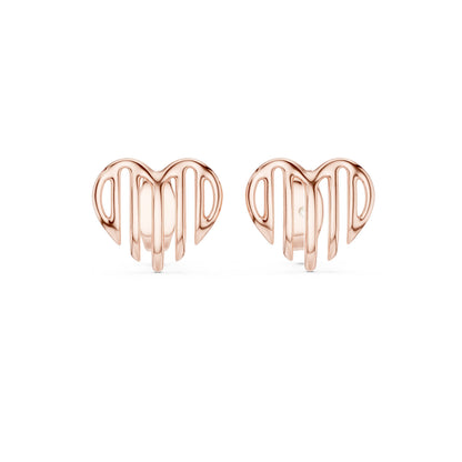 Heart Stud Lab Grown Diamond Earrings