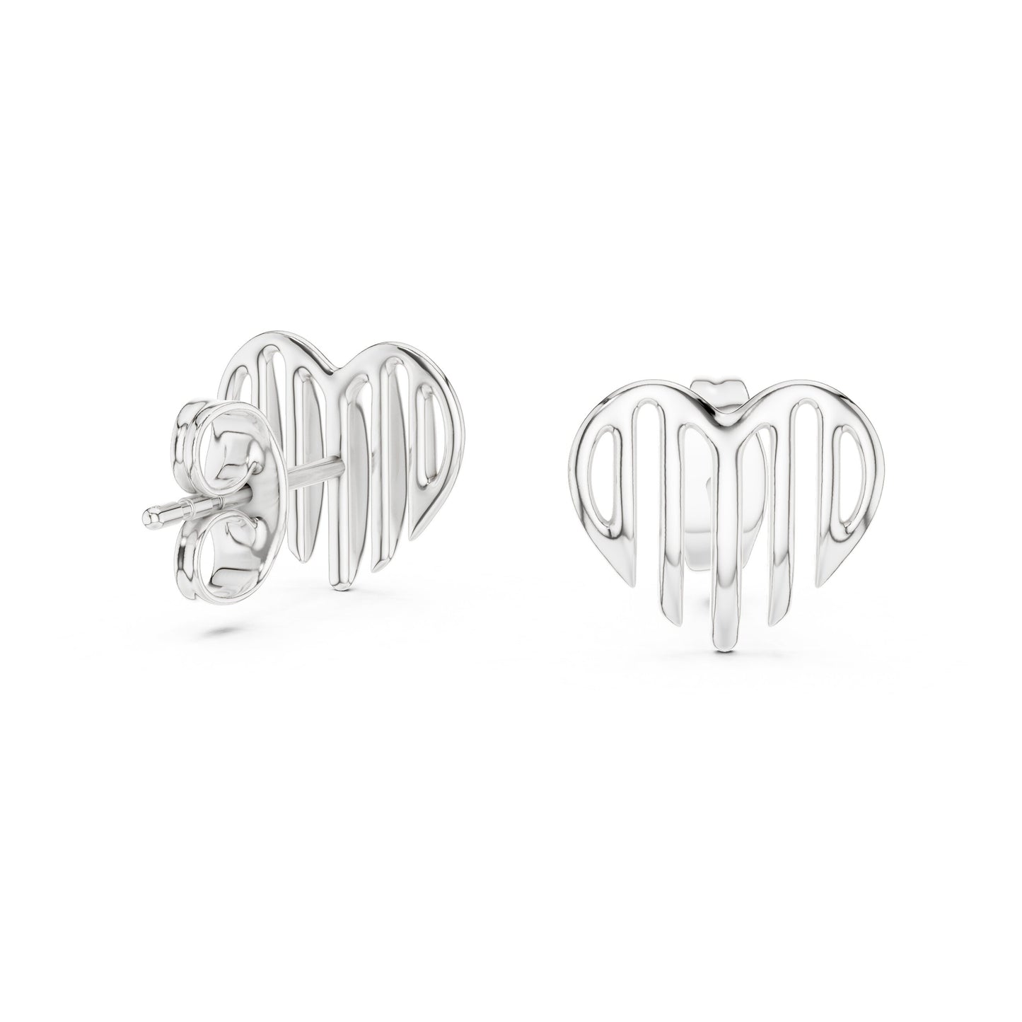 Heart Stud Lab Grown Diamond Earrings