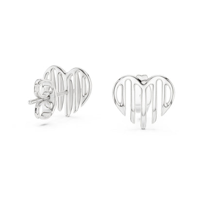 Heart Stud Lab Grown Diamond Earrings