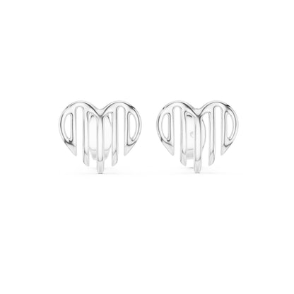 Heart Stud Lab Grown Diamond Earrings