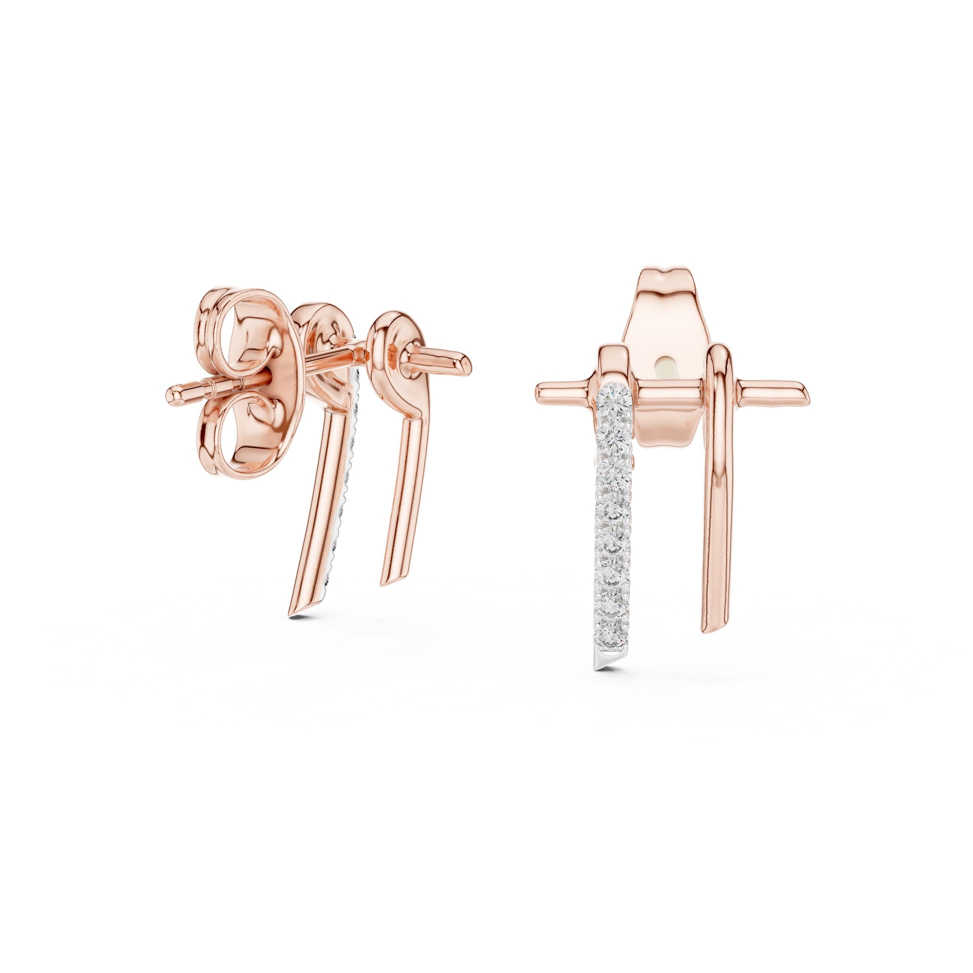 Round Stud Lab Grown Diamond Earrings