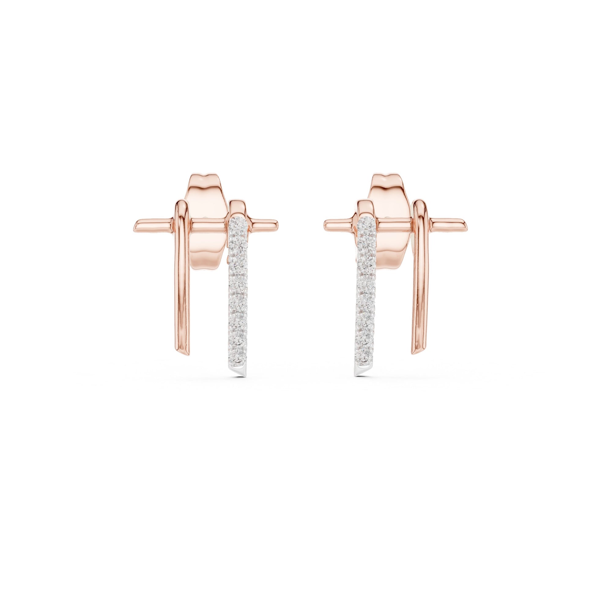 Round Stud Lab Grown Diamond Earrings