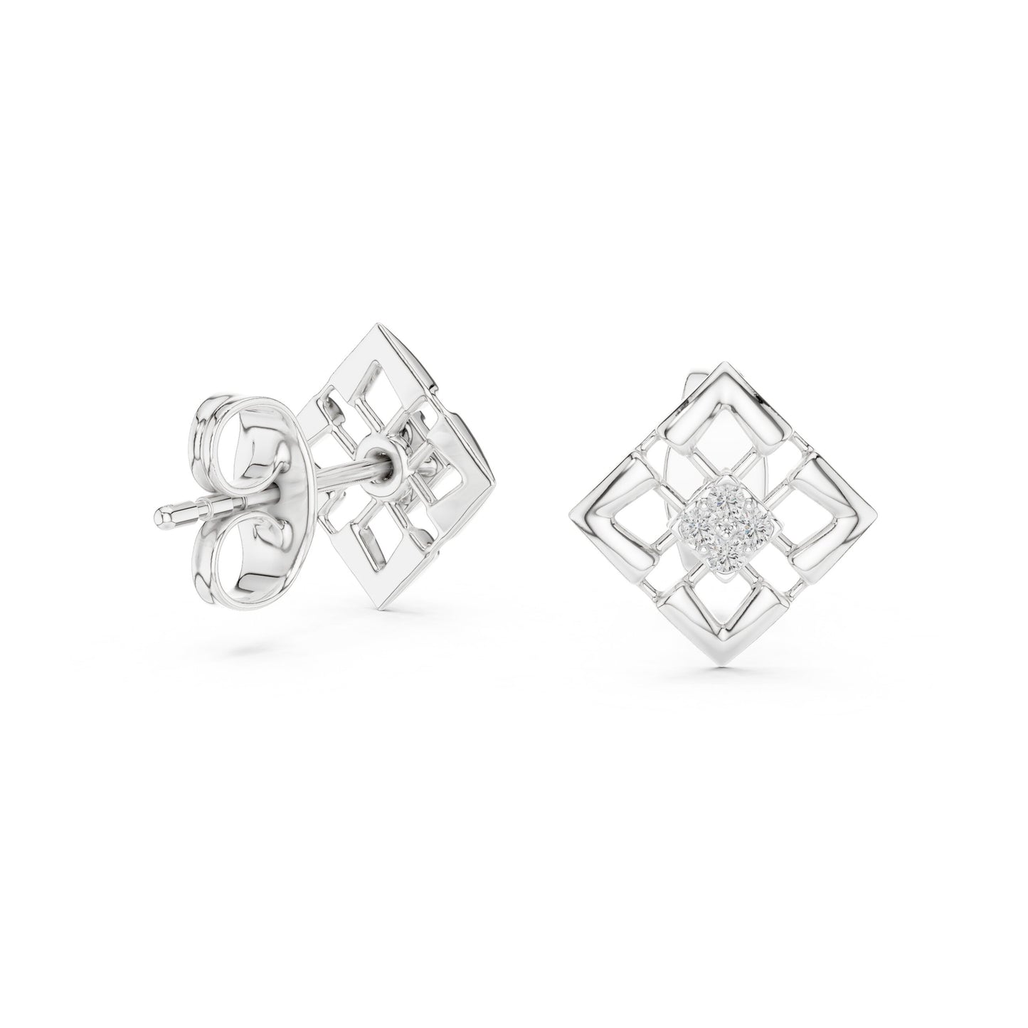 Round Stud Lab Grown Diamond Earrings