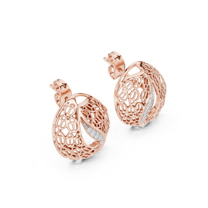 Round Hoop Lab Grown Diamond Earrings