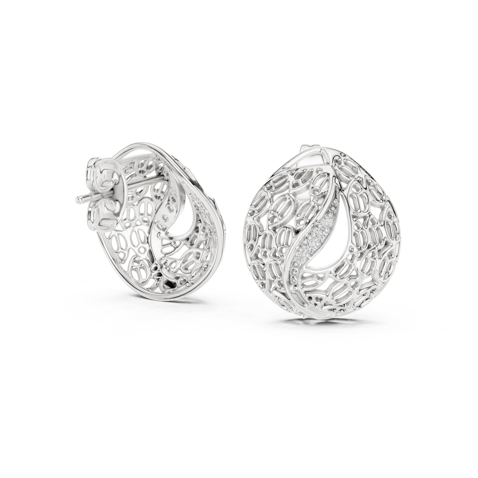 Round Hoop Lab Grown Diamond Earrings