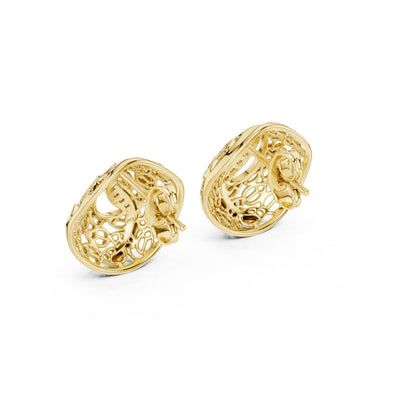 Round Hoop Lab Grown Diamond Earrings