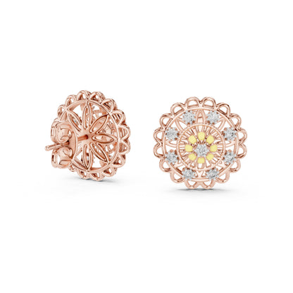 Round Stud Lab Grown Diamond Earrings