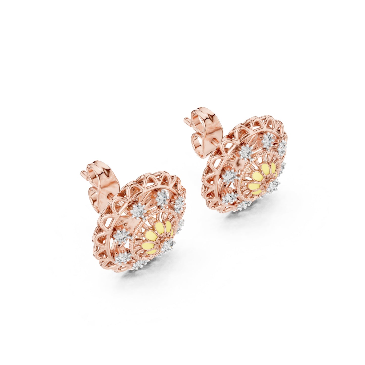 Round Stud Lab Grown Diamond Earrings