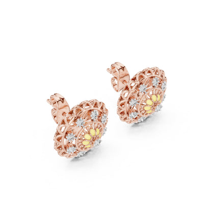 Round Stud Lab Grown Diamond Earrings