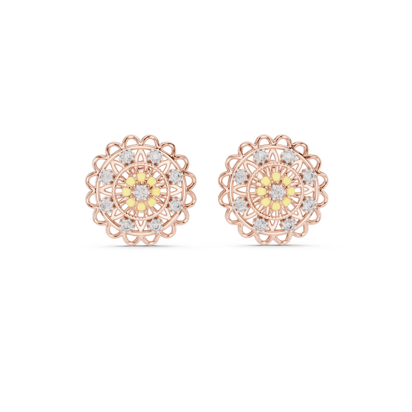 Round Stud Lab Grown Diamond Earrings