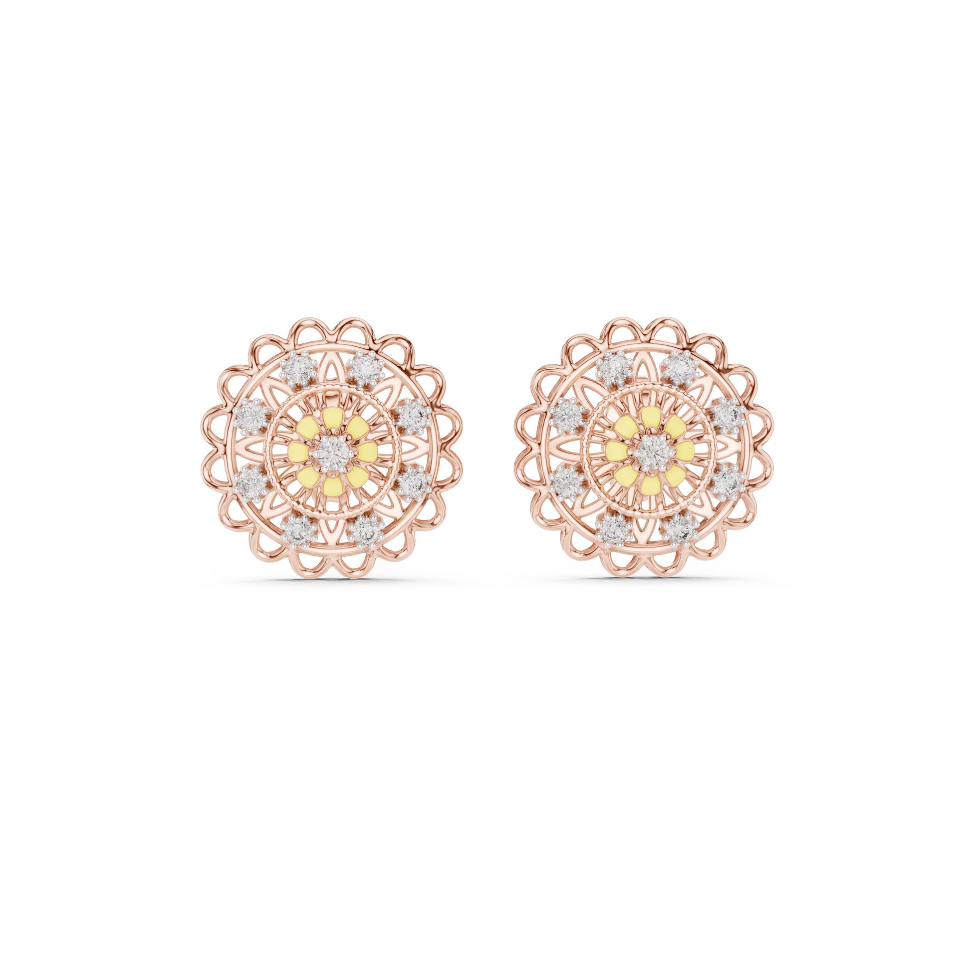 Round Stud Lab Grown Diamond Earrings