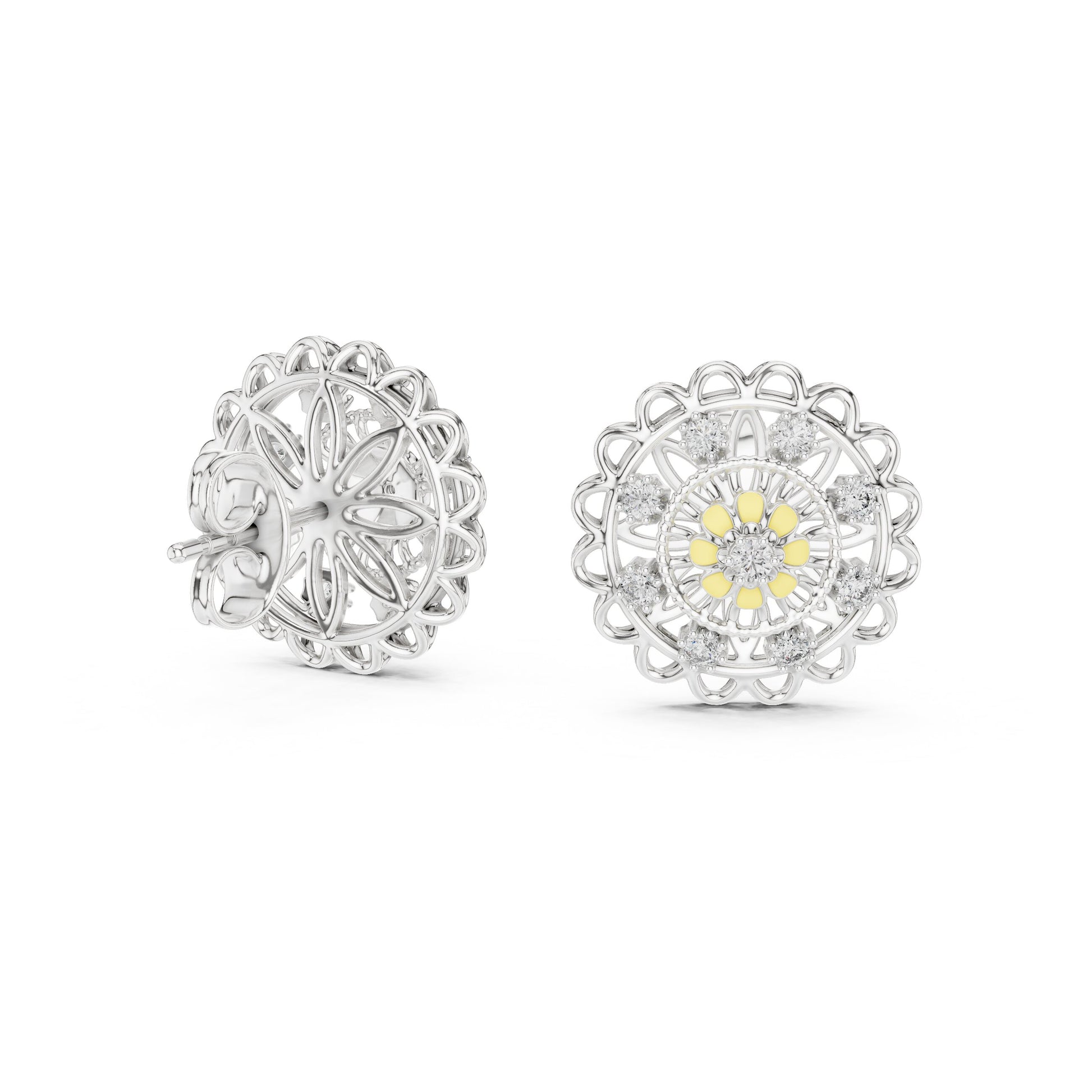 Round Stud Lab Grown Diamond Earrings