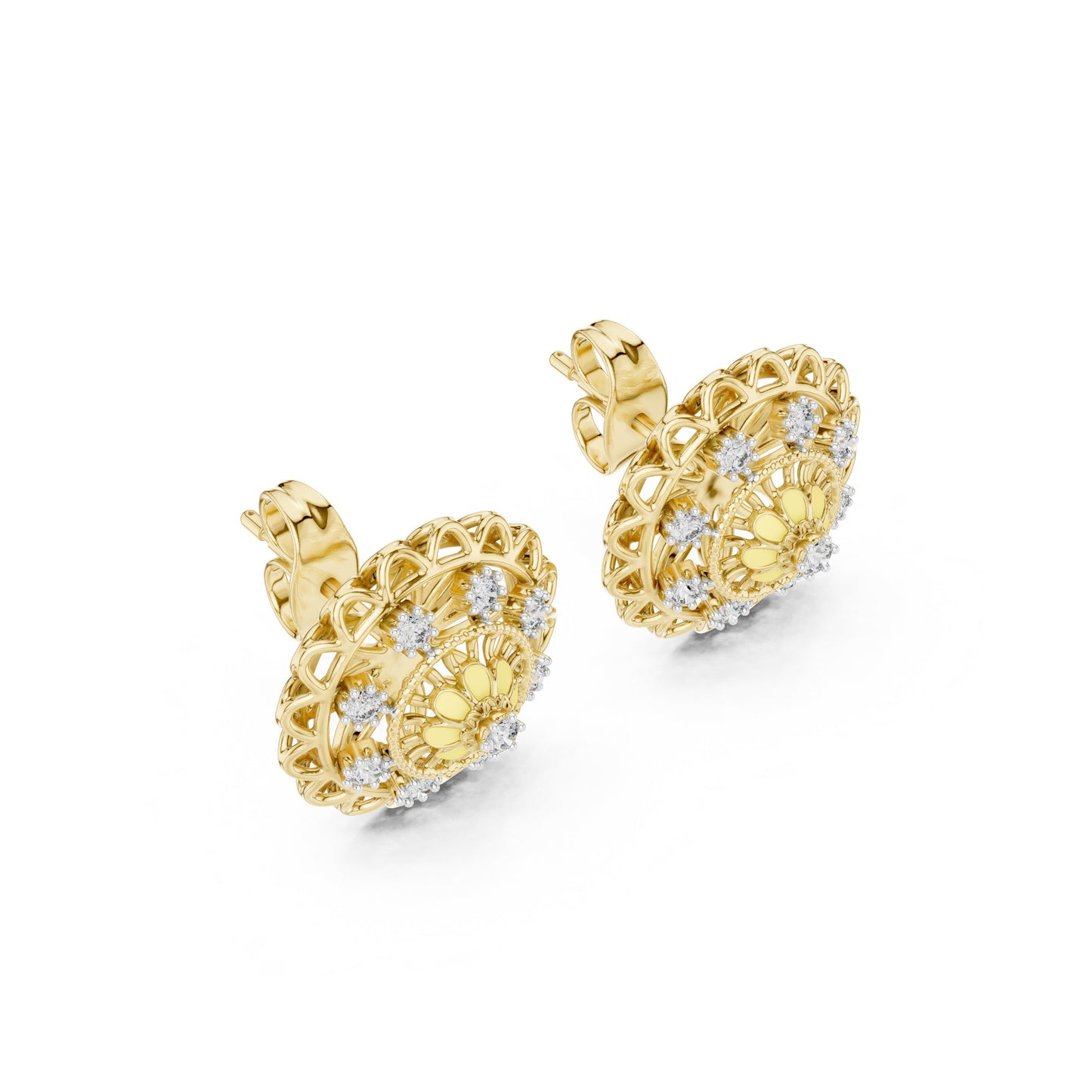 Round Stud Lab Grown Diamond Earrings