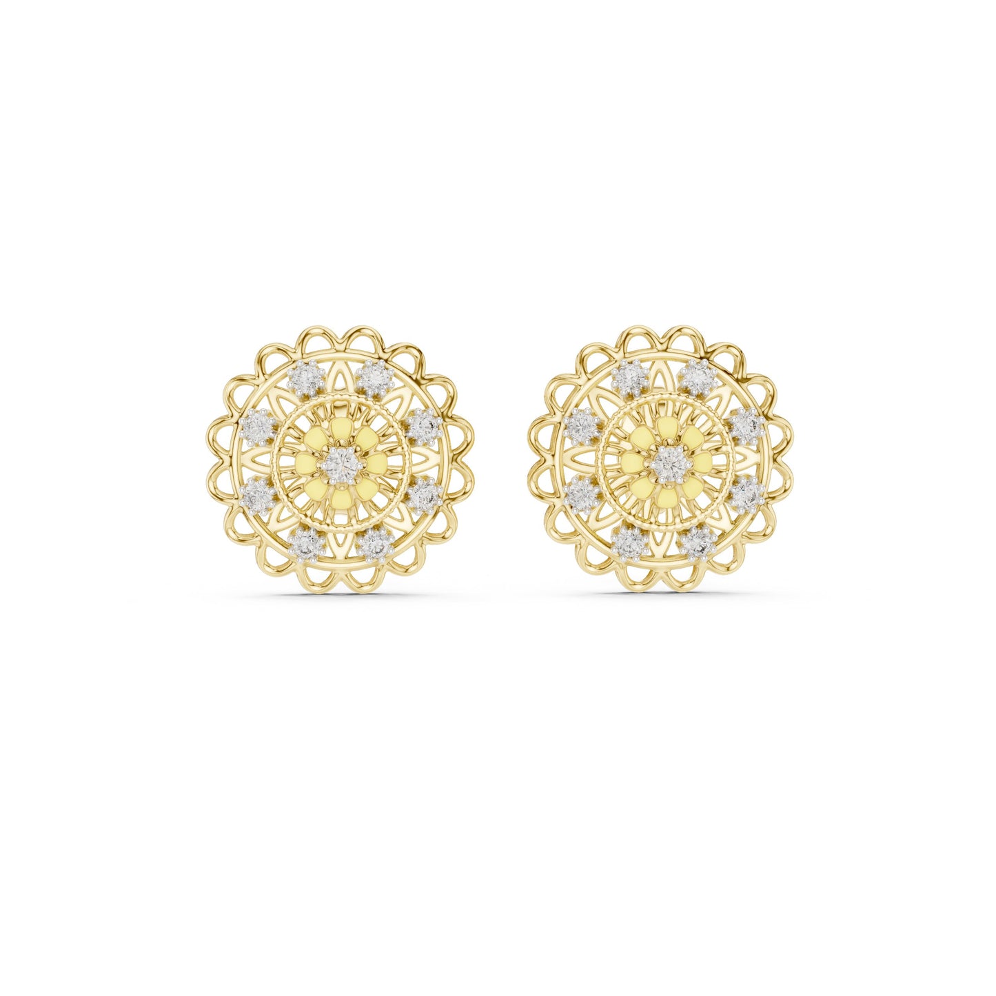 Round Stud Lab Grown Diamond Earrings