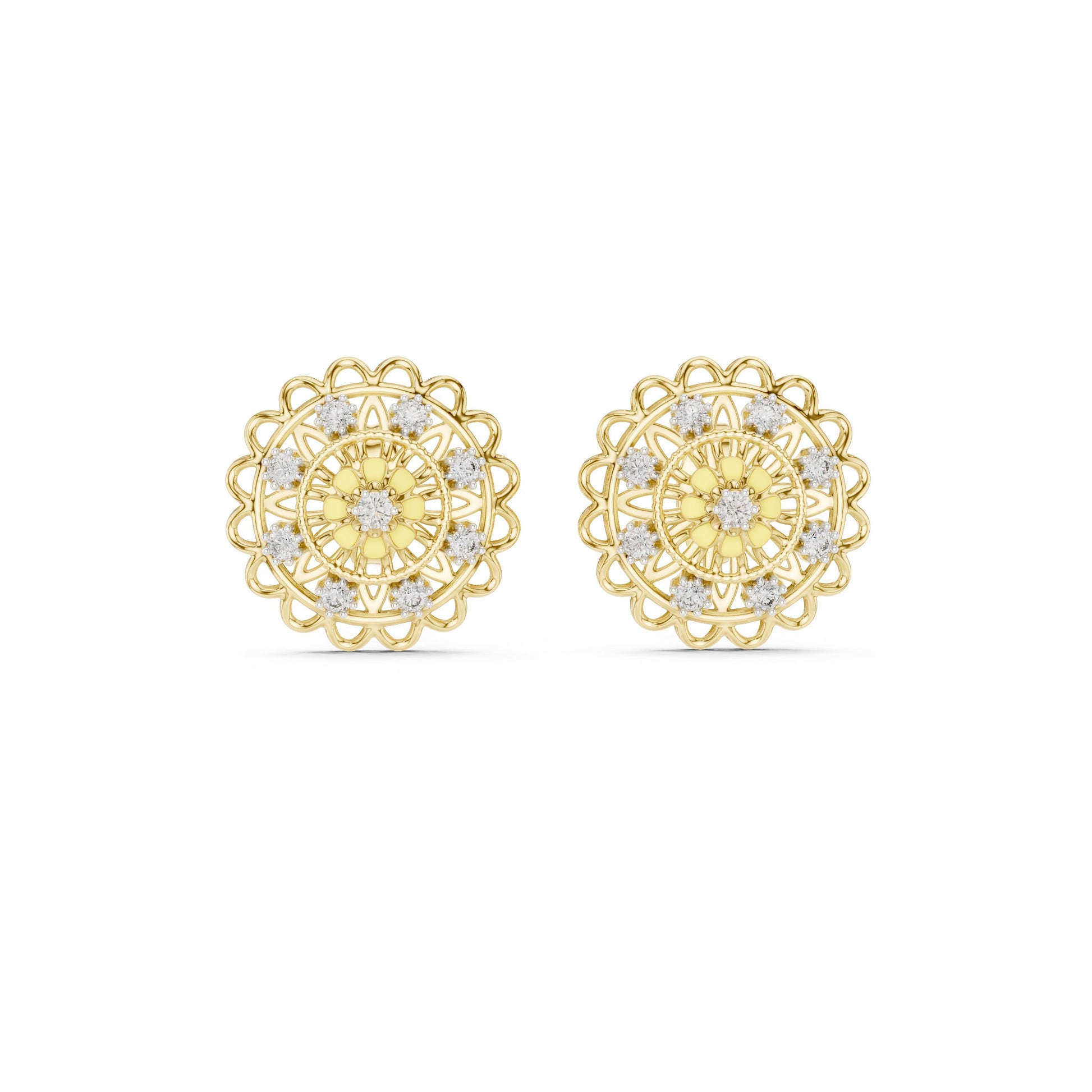 Round Stud Lab Grown Diamond Earrings