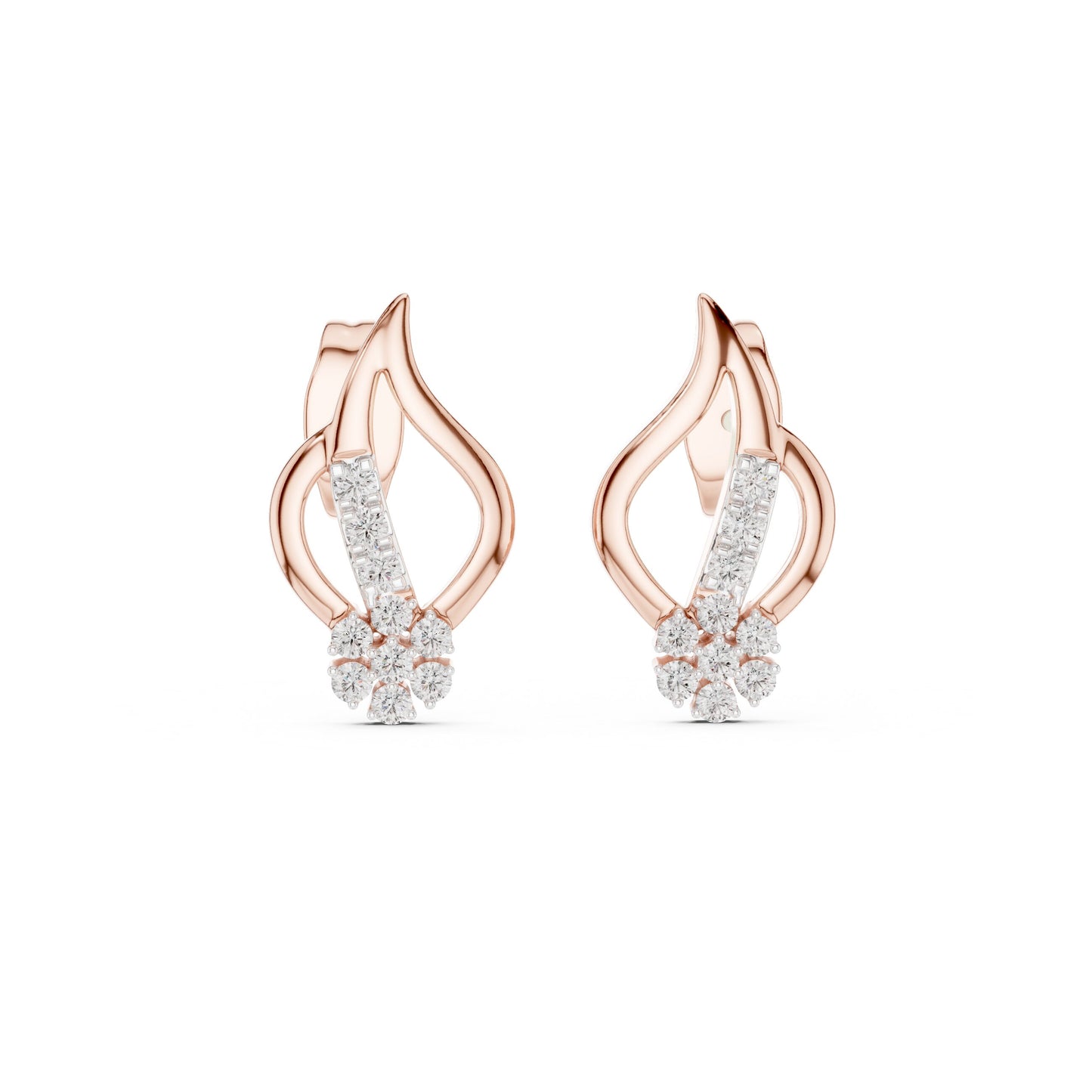 Round Drop Lab Grown Diamond Earrings