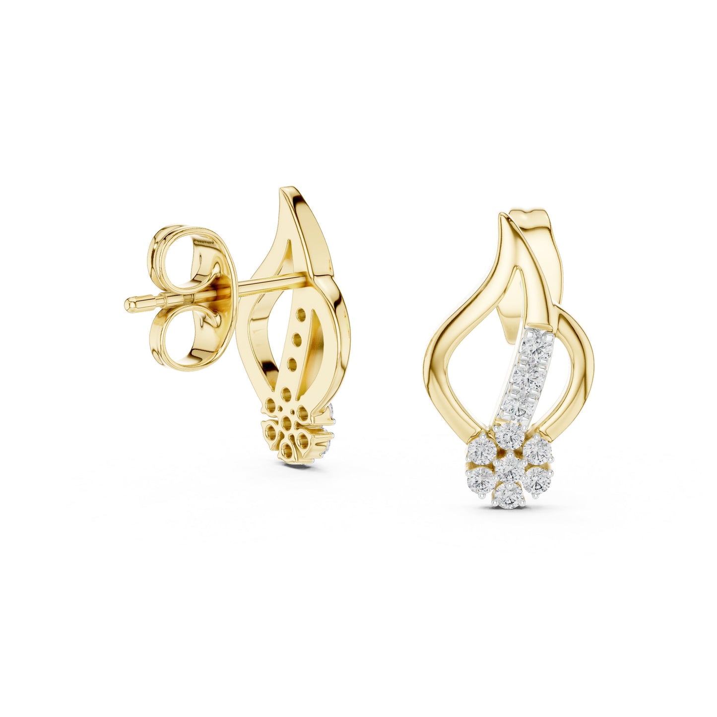 Round Drop Lab Grown Diamond Earrings