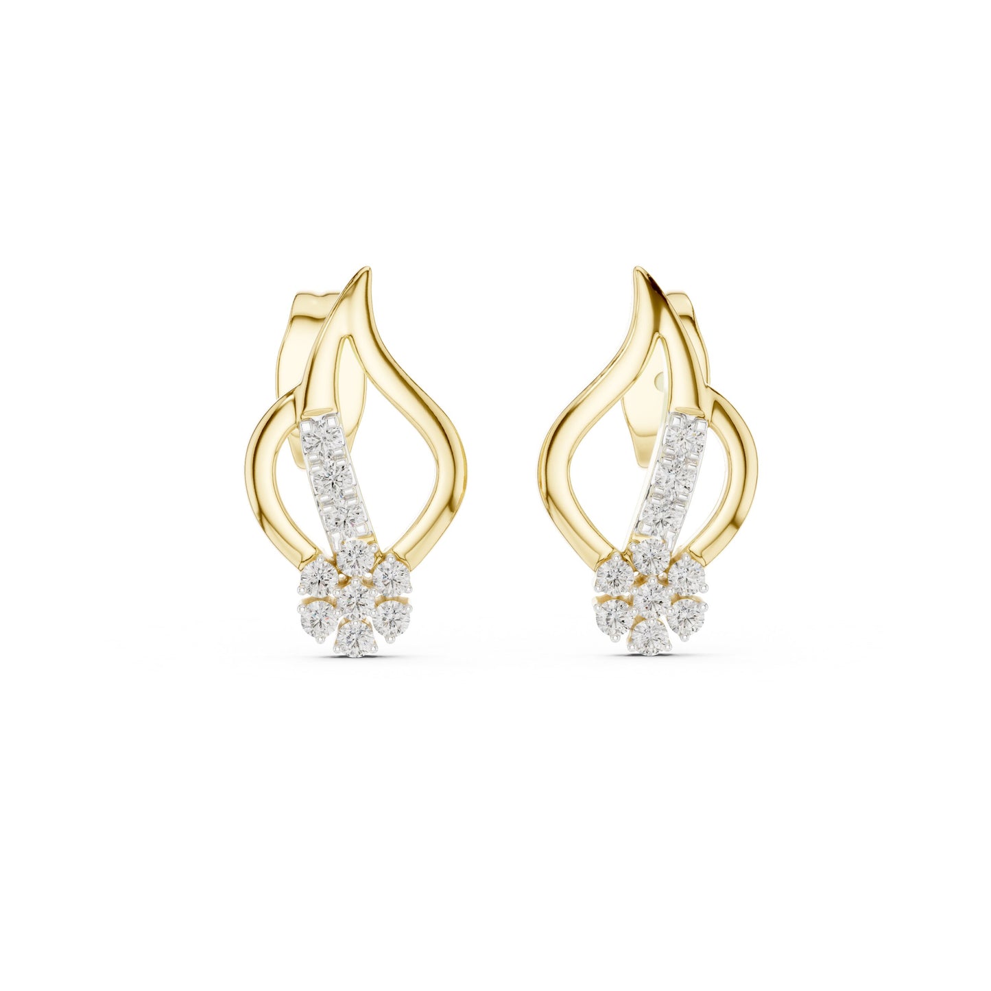 Round Drop Lab Grown Diamond Earrings