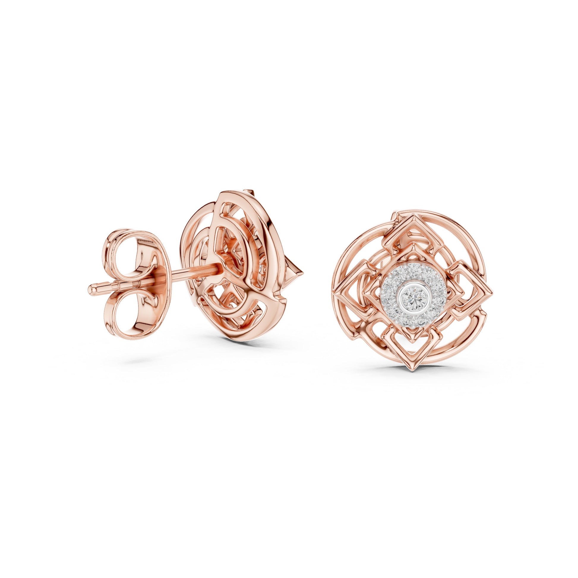 Round Stud Lab Grown Diamond Earrings