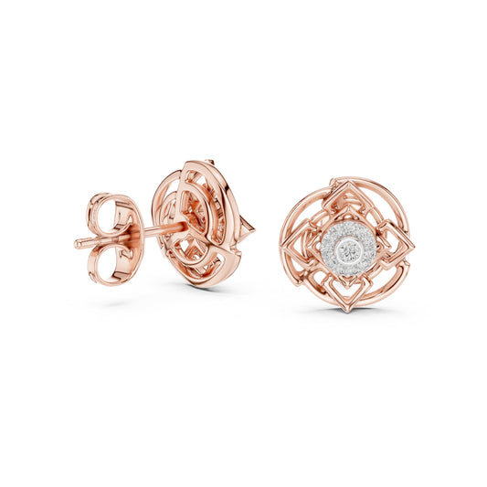 Round Stud Lab Grown Diamond Earrings