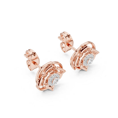 Round Stud Lab Grown Diamond Earrings
