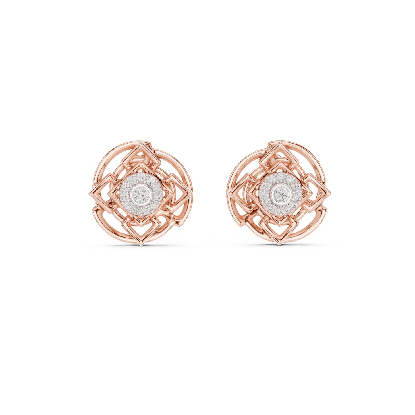 Round Stud Lab Grown Diamond Earrings