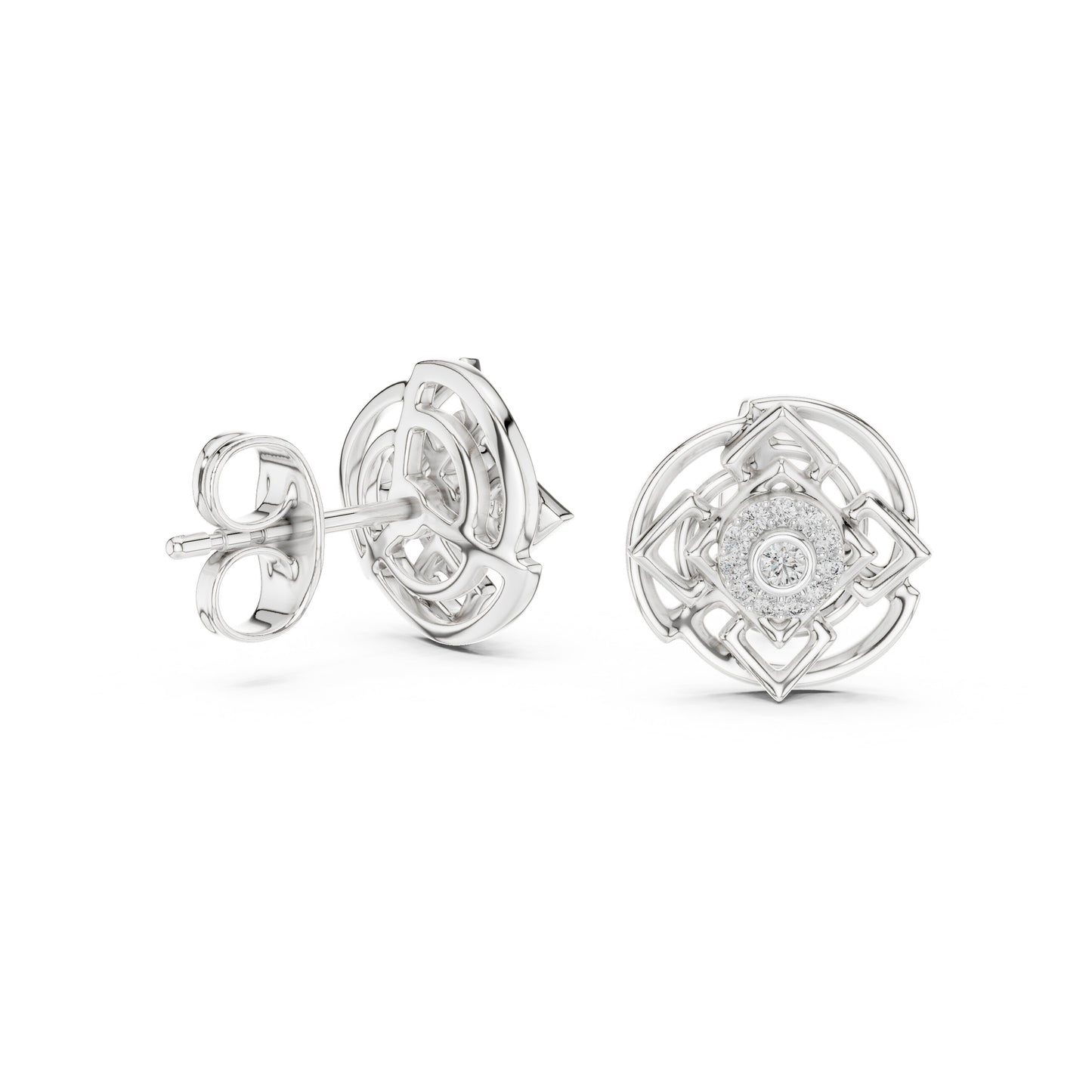 Round Stud Lab Grown Diamond Earrings