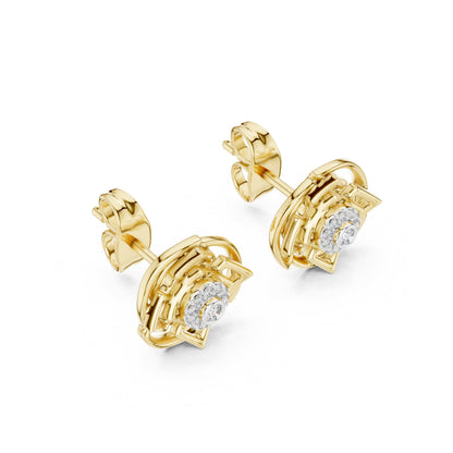 Round Stud Lab Grown Diamond Earrings