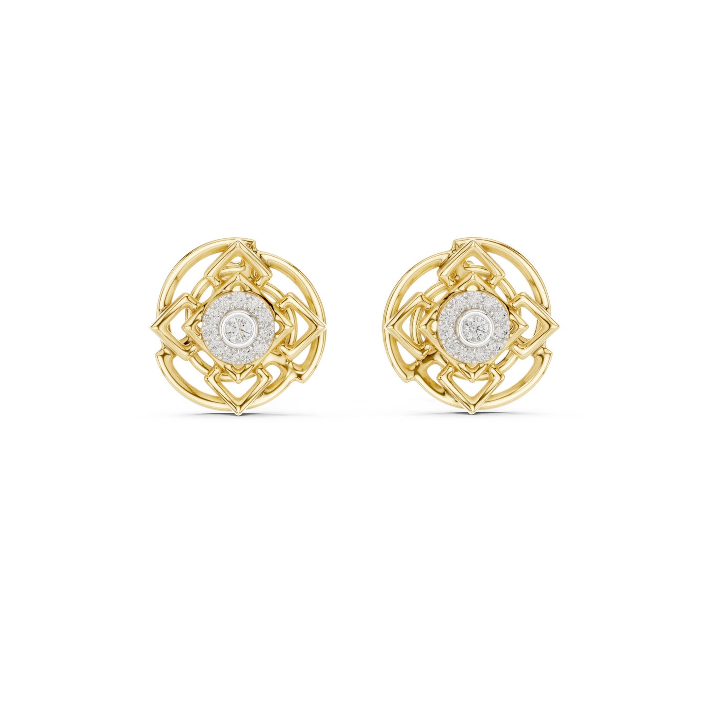 Round Stud Lab Grown Diamond Earrings